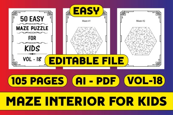 50 Maze Puzzle Interior for Kids Vol-18: Streamlining Your KDP Publishing Workflow