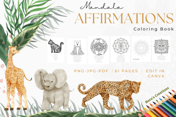 Animal Mandala Affirmation Coloring KDP