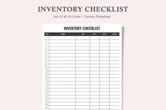 Effortlessly Manage Your Stock with an Inventory Checklist Inventory Tracker