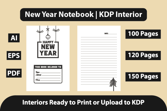 Happy New Year Notebook Journal: Launching Your KDP Business with Ready-to-Use Interiors
