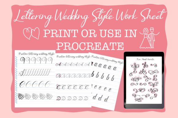 Mastering Brush Calligraphy with the Lettering Wedding Style Worksheet