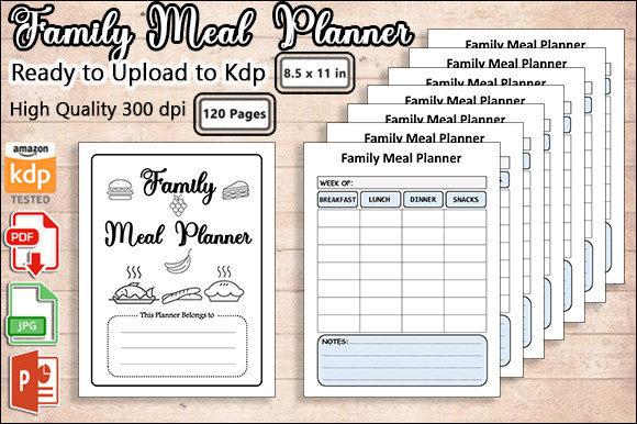 Streamline Your Meal Planning with the Family Meal Planner - Kdp Interior