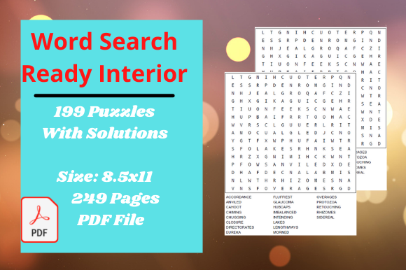 Unique Word Search Interior for KDP Activity Books
