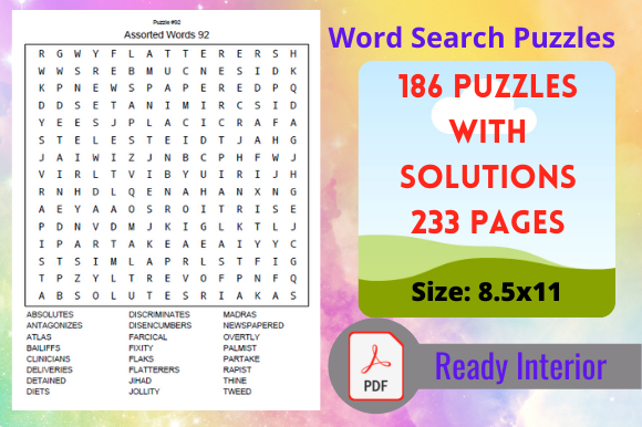 Word Search Puzzle Books KDP: Ready-Made Interiors