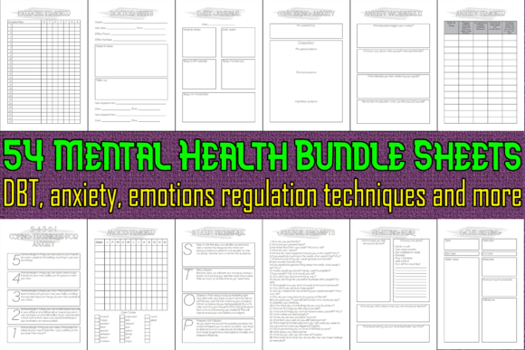 Your Ultimate Resource: 54 Mental Health Bundle Sheets